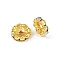 Brass Rhinestone Spacer Beads, Grade A, Wavy Edge, Golden Metal Color, Rondelle, Crystal AB, 12x4mm, Hole: 2.5mm