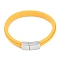 Microfiber Leather Cord Bracelets, with 304 Stainless Steel Magnetic Clasps, Gold, 8-1/2 inch(21.5cm)