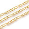 Brass Figaro Chains, Soldered, with Spool, Golden, 8x3x1mm, about 32.81 Feet(10m)/Roll