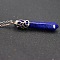 Natural Lapis Lazuli Faceted Bullet Point Pendant Necklaces, Bullet Head, Alloy Cable Chain Necklaces, Platinum, 15.75 inch(40cm)