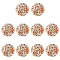 10Pcs Brass Beads, with Grade A Rhinestone, Rondelle, Rose Gold, 12x10mm, Hole: 4mm