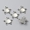 Resin Pendants, Sea Turtle Charm, with Alloy Findings, Antique Silver, 20x20x4mm, Hole: 1mm