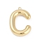 304 Stainless Steel Pendants, Ion Plating(IP), Letter Charm, Letter C, 38x26x7mm, hole: 2.3mm
