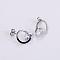 Stainless Steel Clear Cubic Zirconia Ring Stud Earrings, Stainless Steel Color