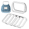 Alloy Bag Handles, Rectangle, Platinum, 62x94x2mm