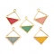 Alloy Pendants, with PU Leather, Rhombus, Light Gold, Mixed Color, 25x22x2mm, Hole: 2mm, Side Length: 16mm