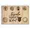 Wood Shot Glasses Tray, Wine Cup Holder, Rectangle, Word, 200x300x12.5mm