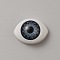 Plastic Doll Craft Eyes, Hollow Eyeballs, for Toy DIY Accessories, Oval, Dark Gray, 11x15x6mm, Inner Diameter: 7.5mm