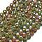 Natural Unakite Beads Strands, with Seed Beads, Faceted, Flat Round, 6~6.5x4mm, Hole: 1mm, about 50pcs/strand, 15.35''(39cm)