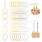 120Pcs 12 Style Brass Linking Rings, Mixed Color, 15~26x6~22.5x0.9~1mm, 10pcs/style