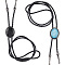 2Pcs 2 Colors PU Leather Lariat Necklace, Zinc Alloy Bolo Tie and Resin Findings, Mixed Color, 39.76 inch(101cm), 1pc/color