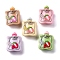 Cartoon Opaque Resin Decoden Cabochons, Strawberry Drinking, Mixed Color, 18.5x13.5x6mm