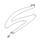 Brass Cable Chain Necklaces for Women, with 304 Stainless Steel Lobster Clasp & Flower Pendant, Rack Plating, Lead Free & Cadmium Free, Long-Lasting Plated, for Half Drilled Beads, Platinum, 16.93 inch(43cm)
