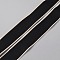 Polyester Flat Ribbons, Flat Striped Edge Ribbons, Black, 1-1/2 inch(38mm)