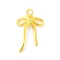 925 Sterling Silver Pendants, Bowknot Charms with Jump Rings & 925 Stamp, Golden, 17x12x1mm, Hole: 2mm