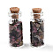 Glass Wishing Bottle Display Decorations, with Natural & Synthetic Mixed Gemstone Chips Inside and Cork Stopper, 37.5x16mm