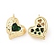 Brass Micro Pave Green Cubic Zirconia Pendants, Cadmium Free & Nickel Free & Lead Free, Heart Charms, Real 18K Gold Plated, 19x16x5mm, Hole: 1.6mm