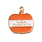 Thanksgiving Day Golden Tone Alloy Enamel Pendants, Pumpkin, 22.5x20x1.5mm, Hole: 1.8mm