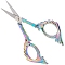 3cr13 Stainless Steel Scissors, with Zinc Alloy Handle, for Beauty Tools, Rainbow Color, 12.7x5.75x0.4cm