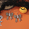 Halloween Bowknot Ghost Acrylic Dangle Earrings, Platinum, PapayaWhip, 60x35mm