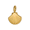 Shell Shape Charms 304 Stainless Steel Pendants, Ion Plating(IP), Real 18K Gold Plated, 11x8mm