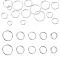 20Pcs 5 Styles 925 Sterling Silver Split Rings, Double Loops Ring, Silver, 4~8x1~2mm, Inner Diameter: 2.7~7mm, 4pcs/style