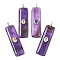 Natural Amethyst Pendants, Rectangle Charms with Brass Micro Pave Cubic Zirconia Findings, Golden, The Color Of Zircon Is Random, 51x13x7mm, Hole: 3x2mm