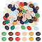 80Pcs 2-Hole Porcelain Buttons, Mixed Color, Oval, 15x12x3mm, Hole: 1.6mm, 80pcs/set