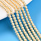 Baking Painted Pearlized Glass Pearl Bead Strands, Round, Pale Goldenrod, 3mm, Hole: 0.6mm, about 135~136pcs/strand, 15.75~16.14 inch(40~41cm)