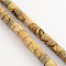 Natural Picture Jasper Stone Bead Strands, Column, Tan, 6x6mm, Hole: 1mm, about 66pcs/strand, 15.7 inch