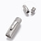304 Stainless Steel Bayonet Clasps, Matte, Matte Platinum, 30.5x9mm, Hole: 7mm