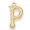 304 Stainless Steel Pendants, Letter Charms, Letter P, 22.5x12x3mm, Hole: 1.6mm