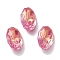 Glass Rhinestone Cabochons, Point Back & Back Plated, Faceted, Oval, Fuchsia, 10x6.5x3.5mm