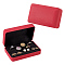Imitation Leather Rings Box, Square, Crimson, 7.9x12.6x4.75cm