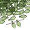Transparent Acrylic Charms, Leaf, Olive Drab, 10x5mm, Hole: 1mm, 50pcs/bag