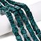 Dyed Natural Sesame Jasper/Kiwi Jasper Beads Strands, Cube, Teal, 8~8.5x8~8.5x8~8.5mm, Hole: 1.2mm, about 47~49pcs/strand, 15.35~15.79''(39~40.1cm)
