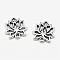 Tibetan Style Alloy Links connectors, Lotus Flower, Cadmium Free & Lead Free, Antique Silver, 16x15x2mm, Hole: 1.5mm, about 750pcs/1000g