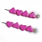 Alloy Beads, Heart, Magenta, 7x6x4mm, Hole: 1mm