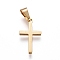 304 Stainless Steel Pendants, Cross, Golden, 16.8x9.6x1.3mm, Hole: 6x3mm