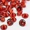 Cubic Zirconia Cabochons, Grade A, Faceted, Diamond, Orange Red, 5x3mm