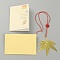 Brass Bookmarks, Hollow Metal Bookmarks, with Envelope, Card & Random Color Polyester Cord Chinese Knot Tassel, Maple Leaf Pattern, 290mm
