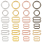 480Pcs 24 Styles Alloy Underwear Strap Adjustment Buckles, Bra Slider Hoop, Mixed Color, 8~14x9~15x1~1.5mm, Inner Diameter: 8~12mm, 20pcs/style