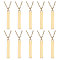 10Pcs Brass Coated Iron Pendant Necklace, Cuboid, Golden, 20.28 inch(51.5cm)