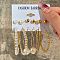 Alloy & Plastic Pearl Earring Sets, Golden, 6~70mm, 6pairs/set