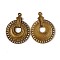 Alloy Pendants, Cadmium Free & Nickel Free & Lead Free, Flat Round, Antique Bronze, 40x30x2mm, Hole: 1.5mm