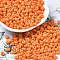 Baking Paint Glass Seed Beads, Donut, Orange, 4x2.5mm, Hole: 1mm, about 137pcs/10g