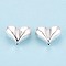 925 Sterling Silver Beads, Heart, Silver, 11x14x6.5mm, Hole: 1.2mm