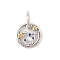 Luminous 925 Sterling Silver Rhinestone Constellation Charms, Glow in the Dark Enamel Constellation Charms with Oval Jump Rings, Antique Silver, Capricorn, 11.5x2mm, Hole: 4x5mm