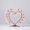 Natural Rose Quartz Chips Love Heart Tree Decorations, Copper Wire Feng Shui Energy Stone Gift for Home Desktop Decoration, 150~155x80~85x135~140mm