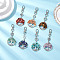 Chakra Natural & Synthetic Gemstone Chips Beads & Alloy Tree of Life Pendant Decorations, with Swivel Lobster Claw Clasps, 90mm, 7pcs/set
